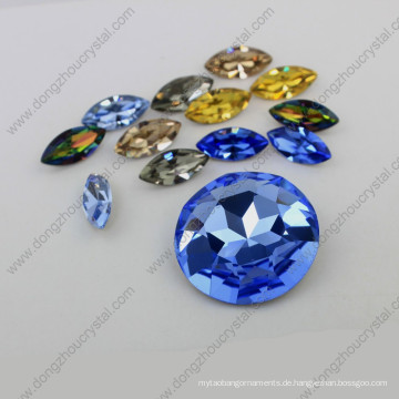 Runde lose Kristallperlen Punkt zurück Jewelry Stones (DZ-3001)